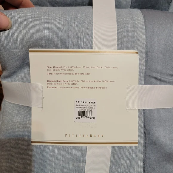 Pottery Barn New California King Linen Silk Duvet Blue 108in X 92in Size - Picture 3 of 6